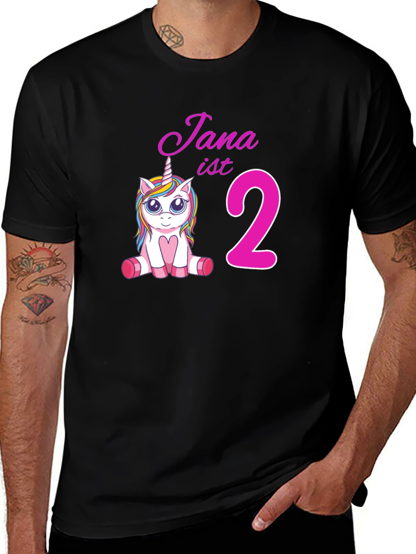 Jana is 2 Unicorn Birthday T-Shirt