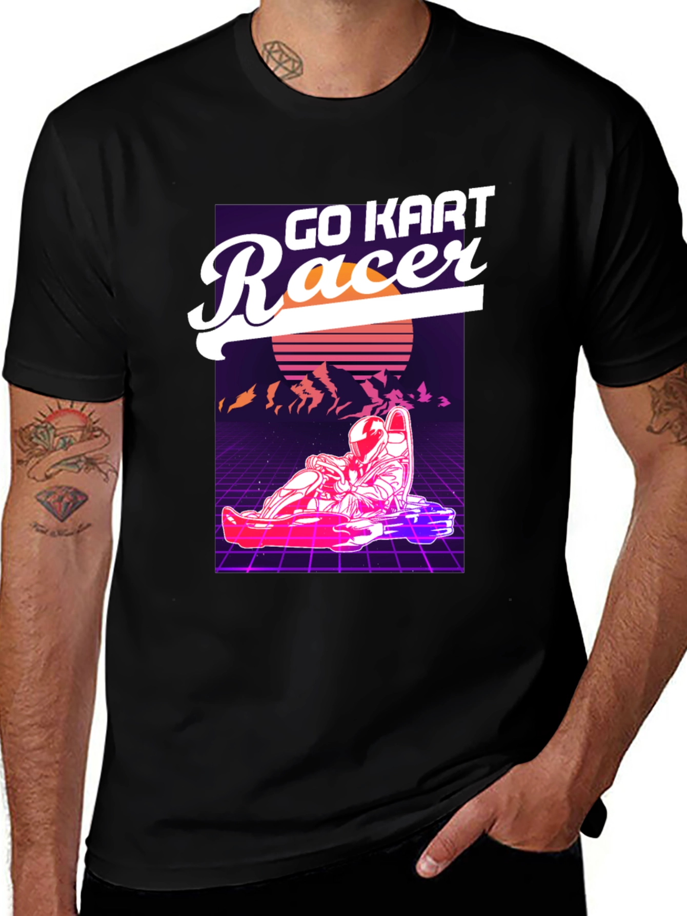 Go Kart Racer Graphic T-Shirt - Retro Design