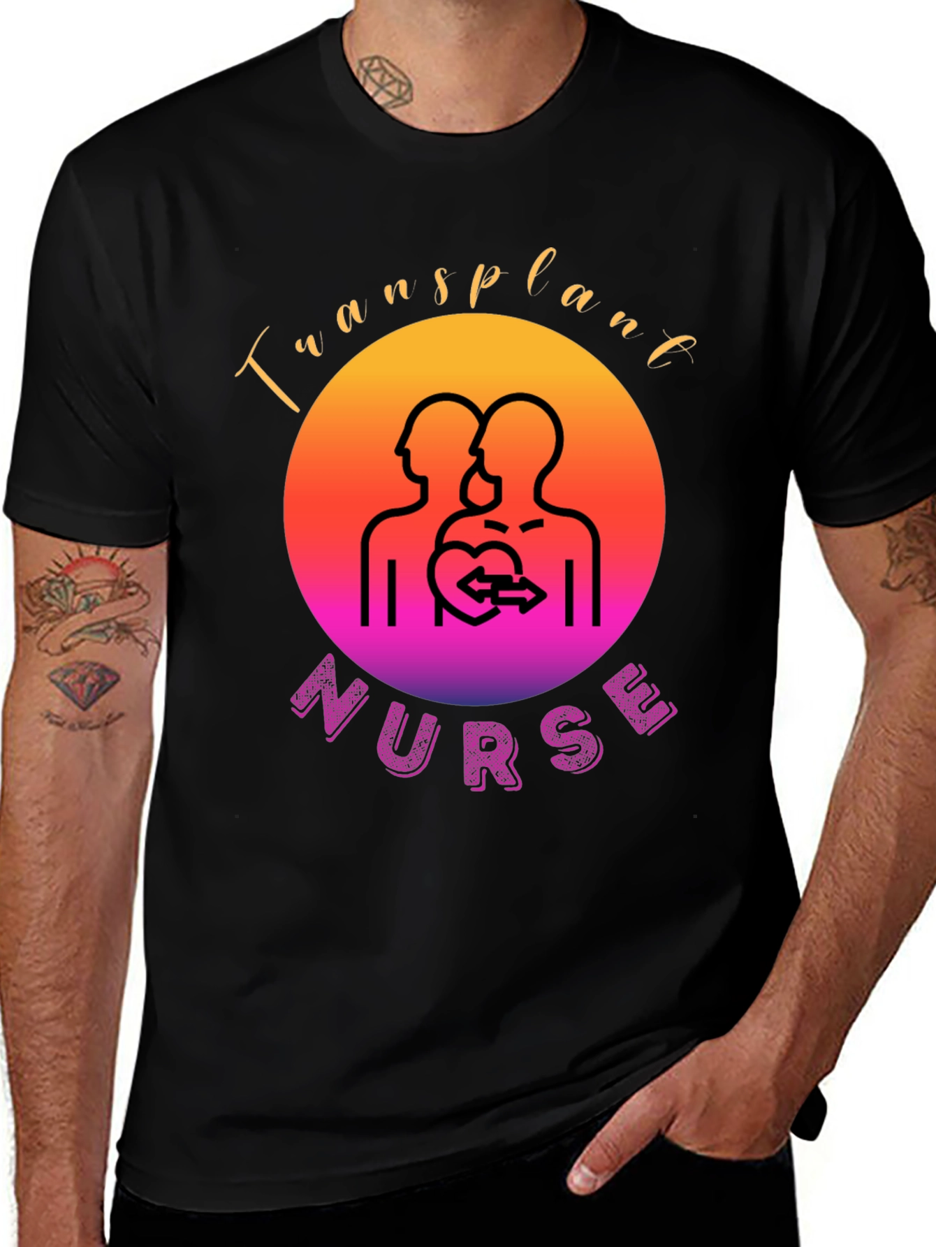Variant 20 of Transplant Nurse Graphic T-Shirt