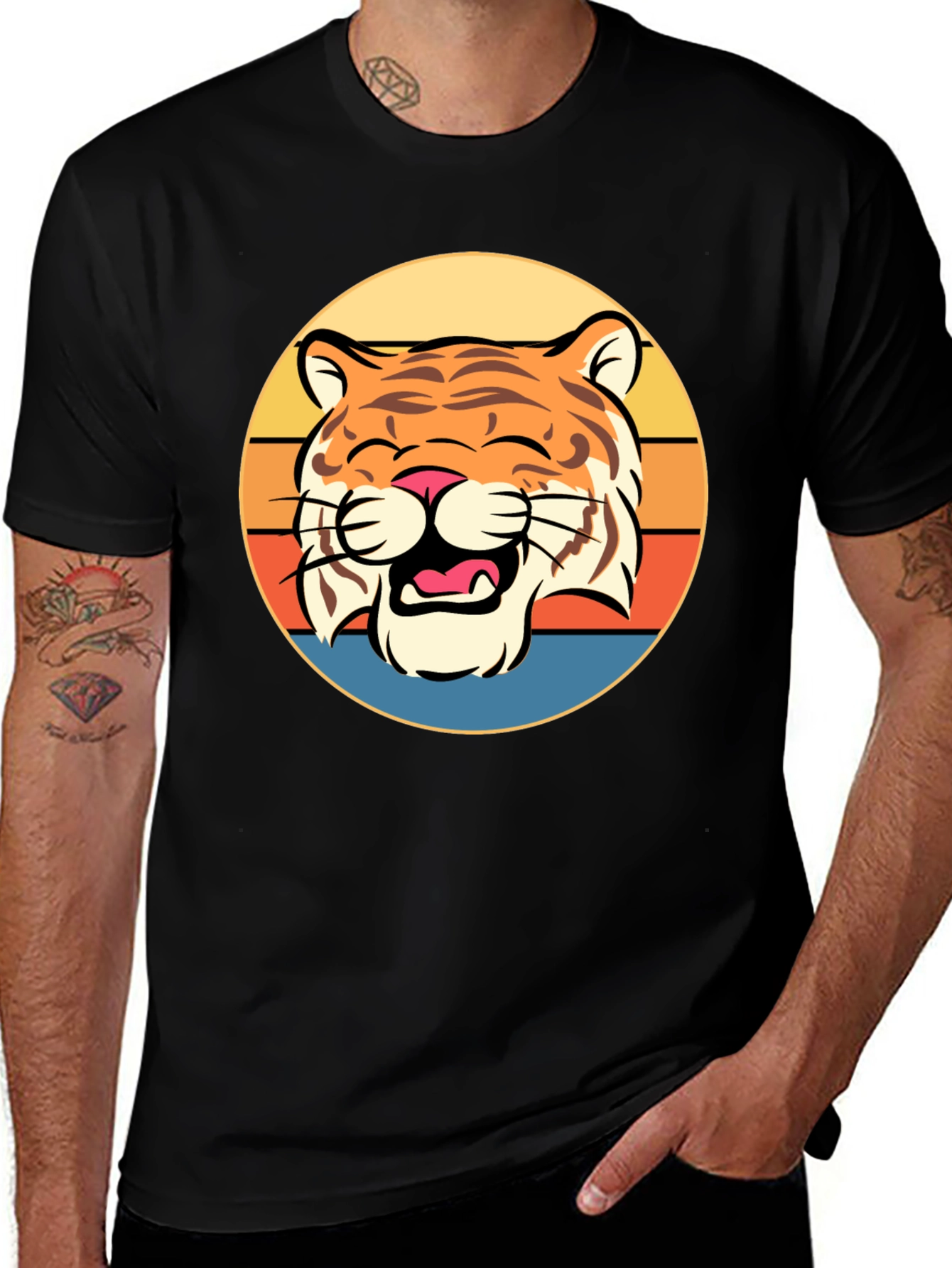 Black Tiger Retro Graphic Tee main image