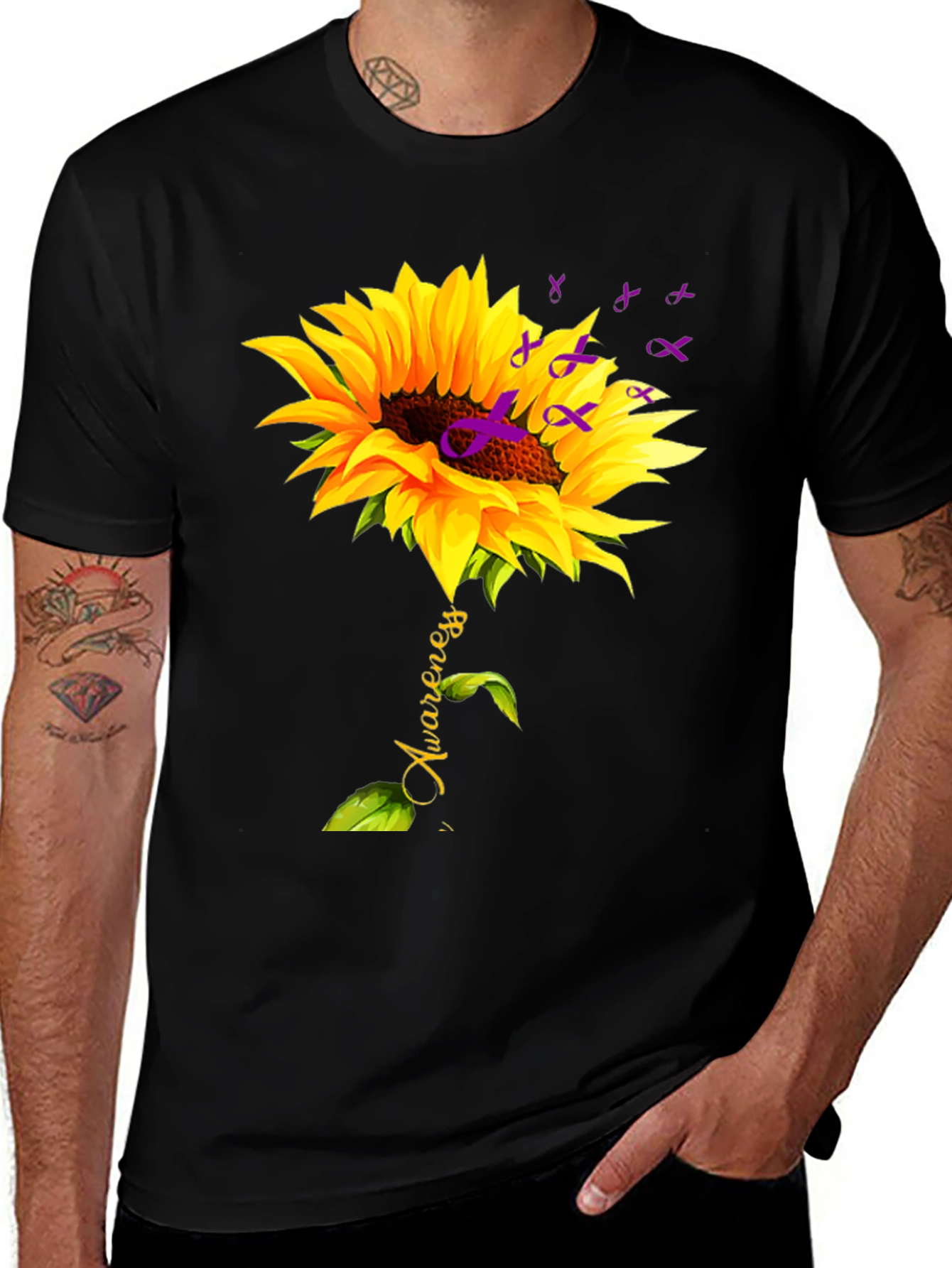 Variant 10 of Sunflower Awareness Ribbon Graphic Tee