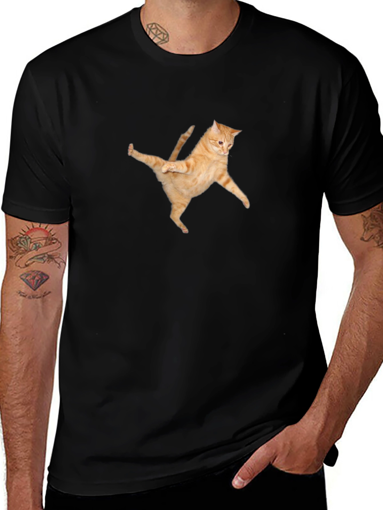 Variant 17 of Dancing Cat Graphic Tee - Unique Style