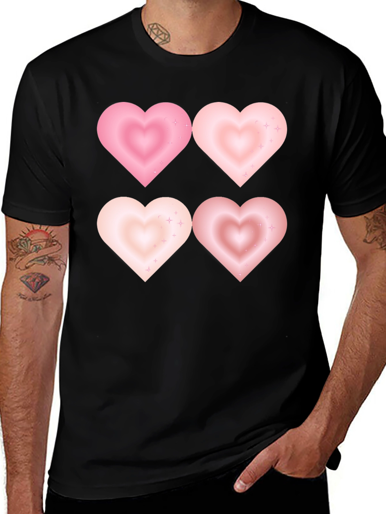 Variant 19 of Heart Patterned Crew Neck T-Shirt