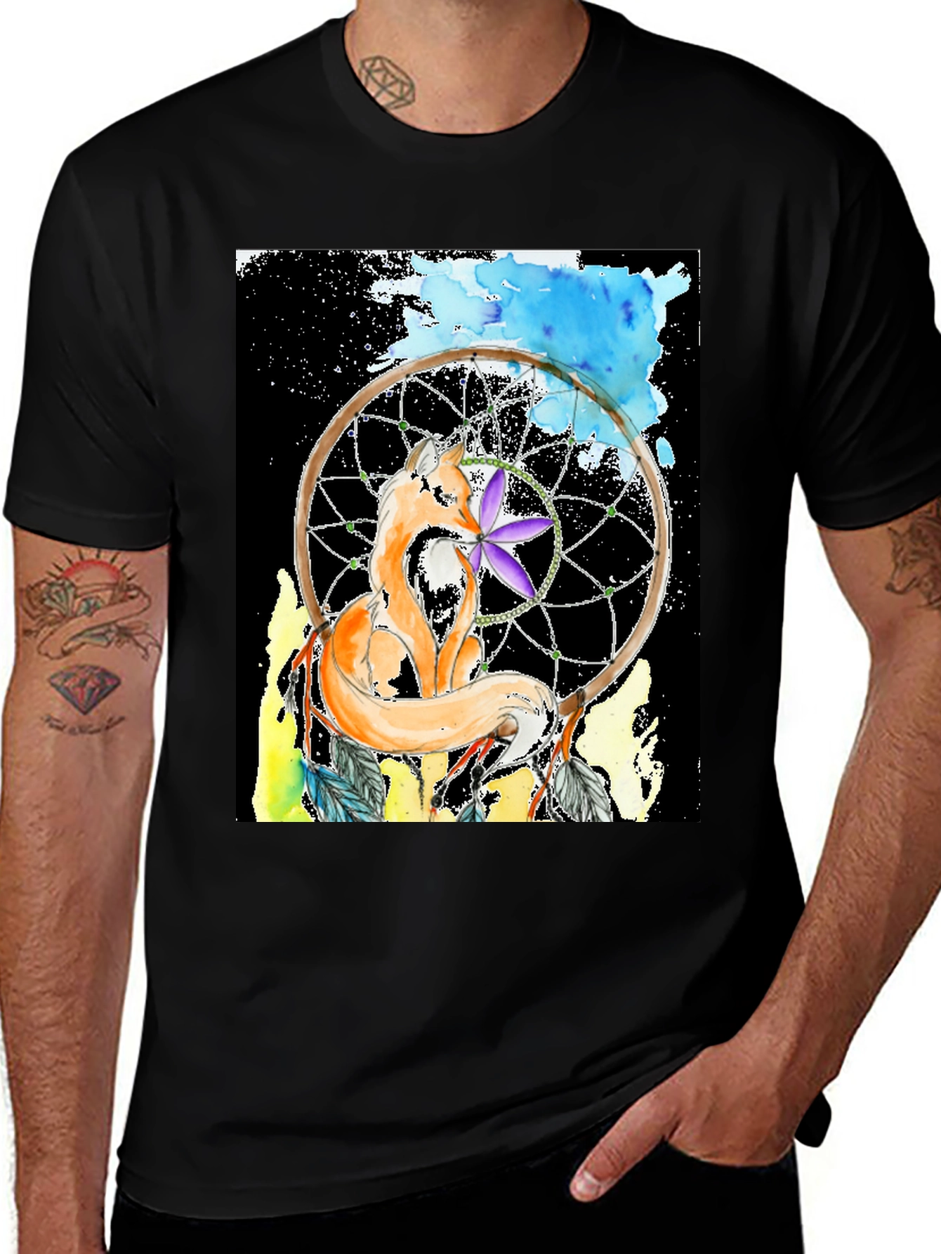 Variant 23 of Fox Dreamcatcher Graphic Tee - Stylish Comfort