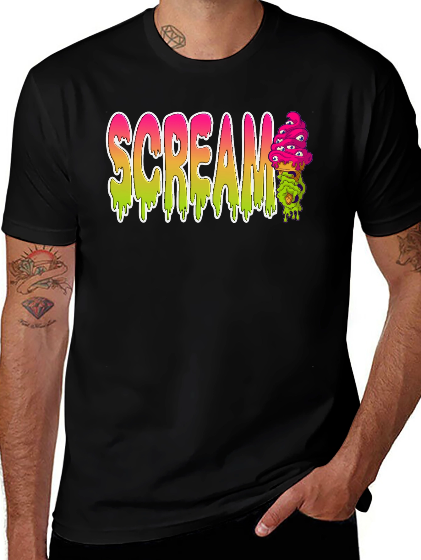Variant 22 of Scream Ice Cream Men's Black T-Shirt