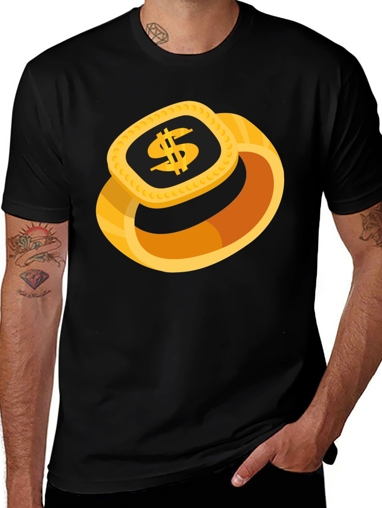 Variant 27 of Dollar Sign Ring Graphic Tee
