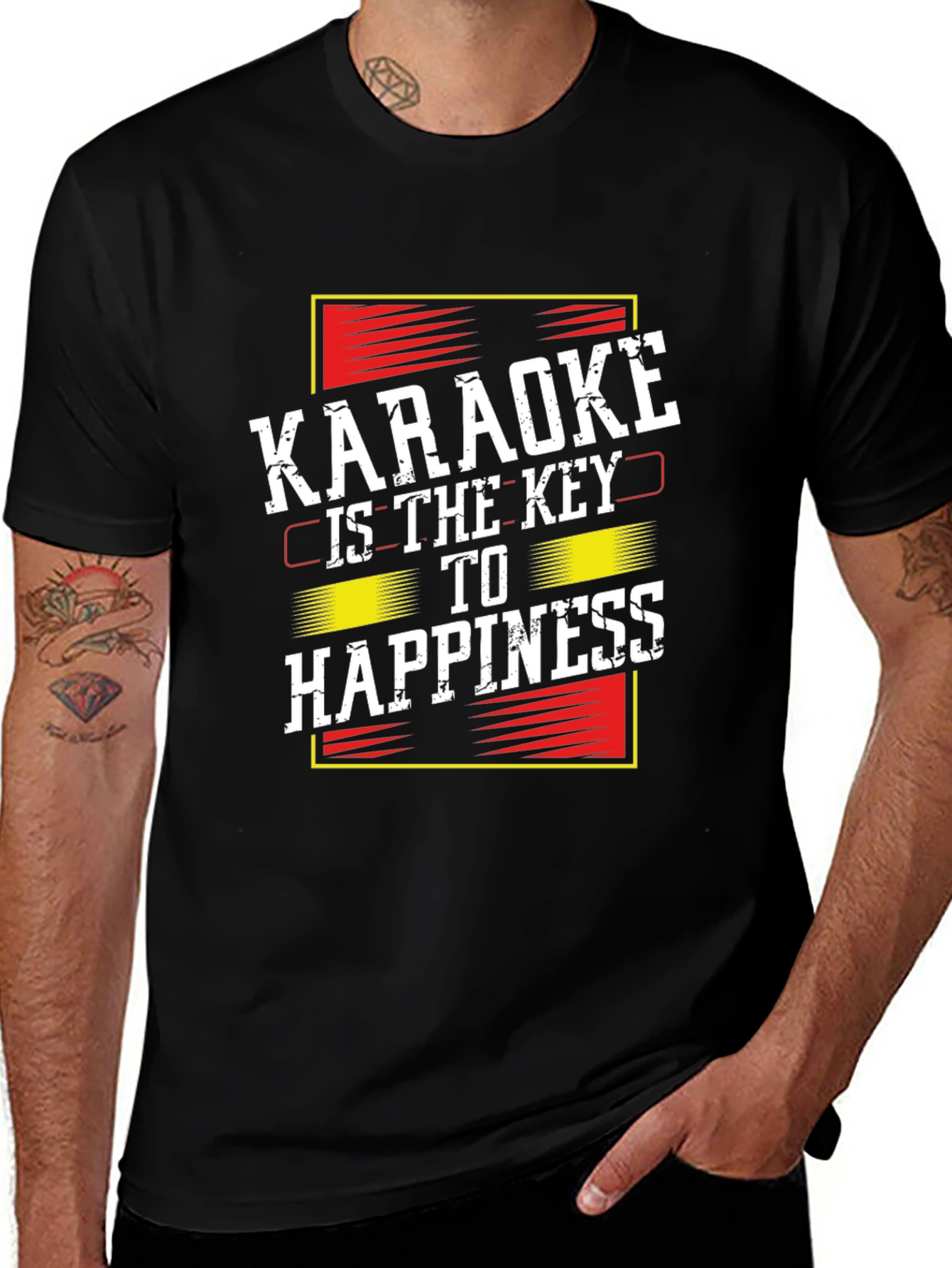 Variant 13 of Karaoke is the Key to Happiness Black T-Shirt