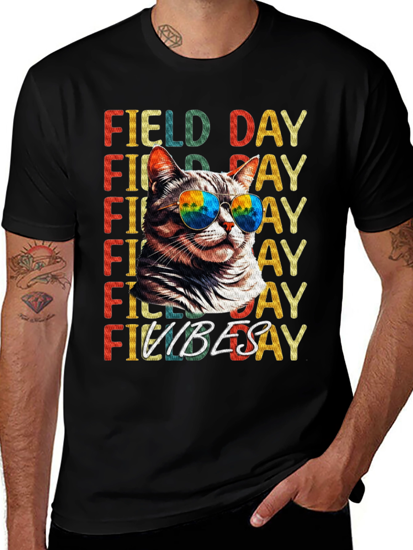 Variant 5 of Field Day Vibes Cat T-Shirt