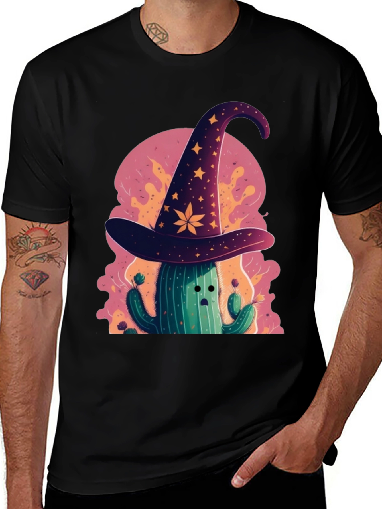 Variant 16 of Whimsical Cactus Wizard Graphic Tee