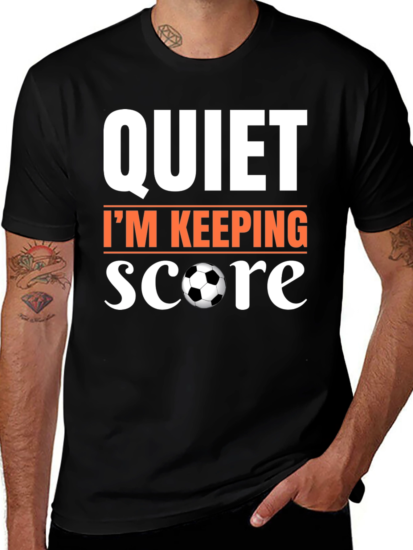 Variant 19 of Quiet I'm Keeping Score Soccer T-Shirt