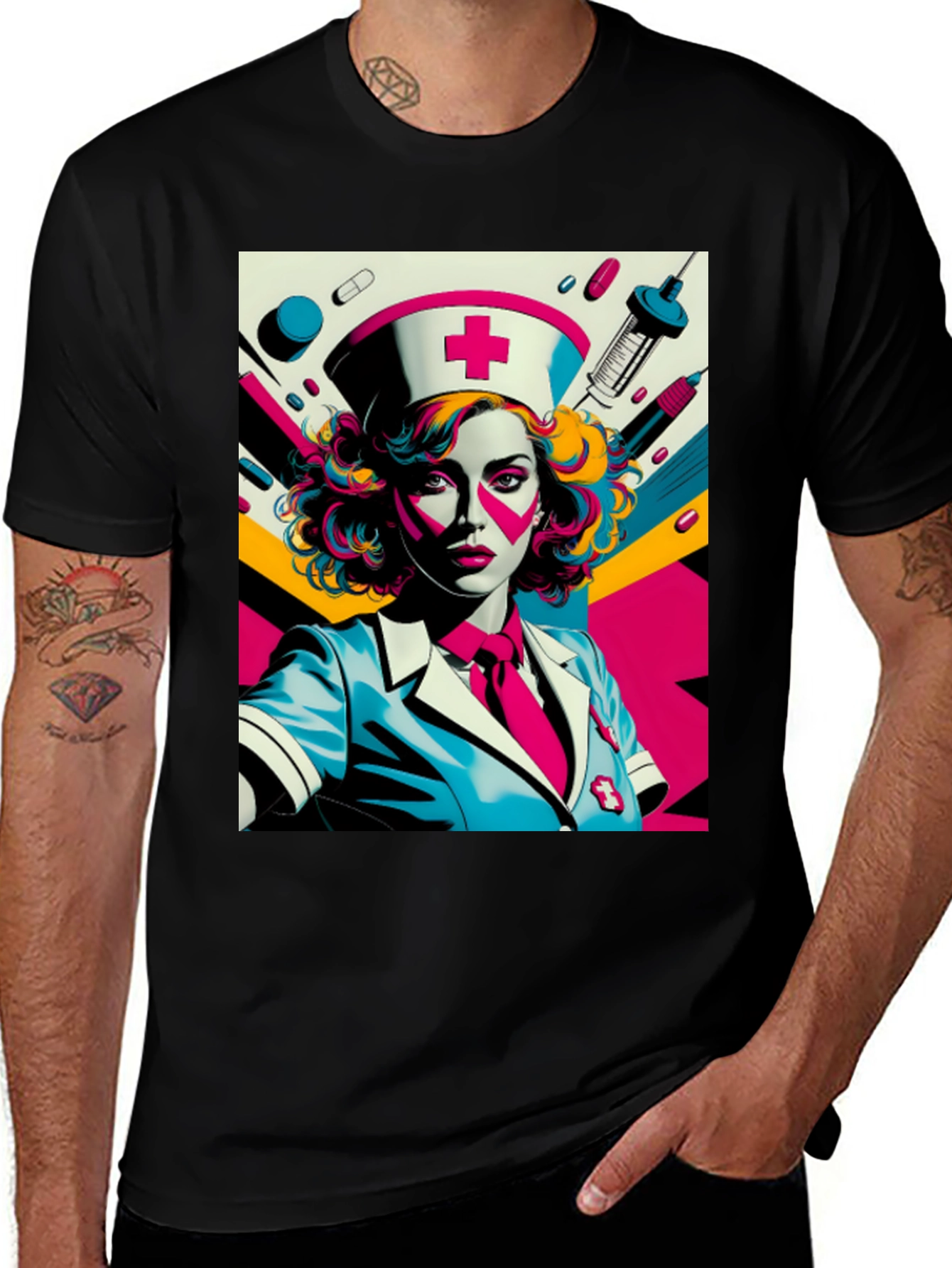 Variant 15 of Nurse Pop Art Graphic T-Shirt