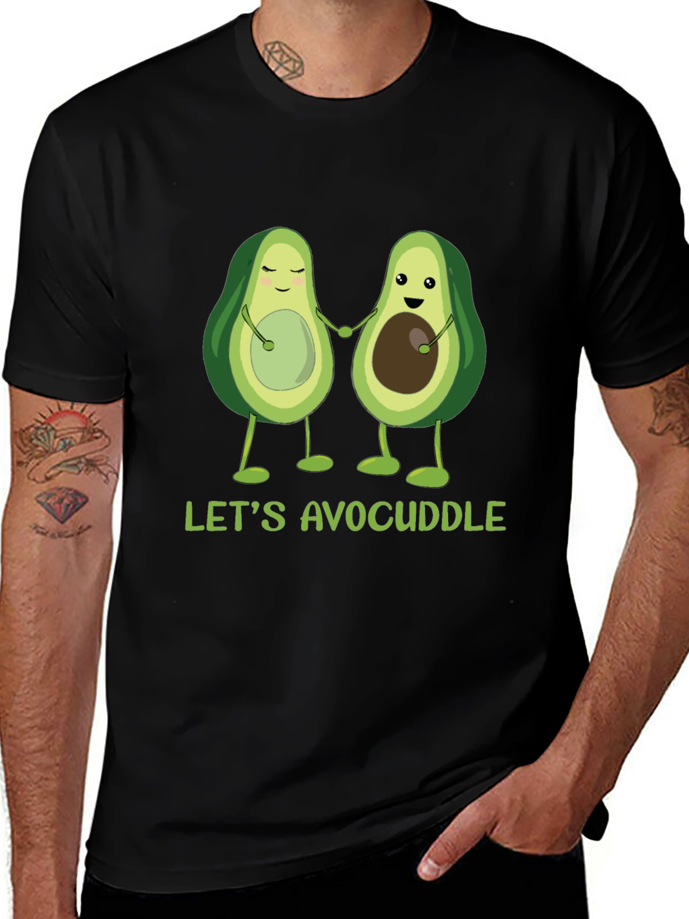 Variant 10 of Let's Avocuddle Black Graphic Tee