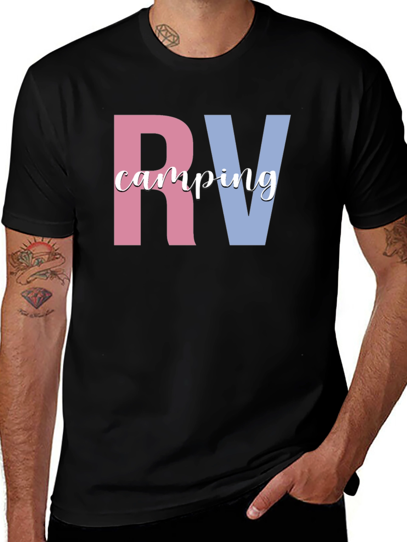 RV Camping Graphic Tee - Black
