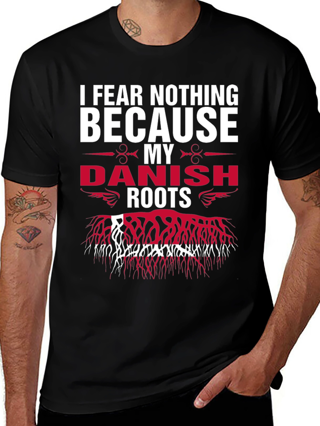 Danish Roots T-Shirt - I Fear Nothing Denmark Pride Tee