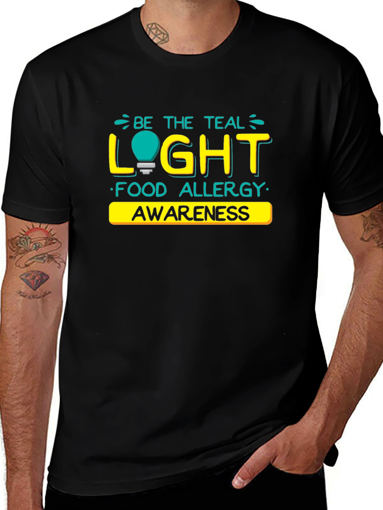 Variant 18 of Teal Light Food Allergy Awareness T-Shirt