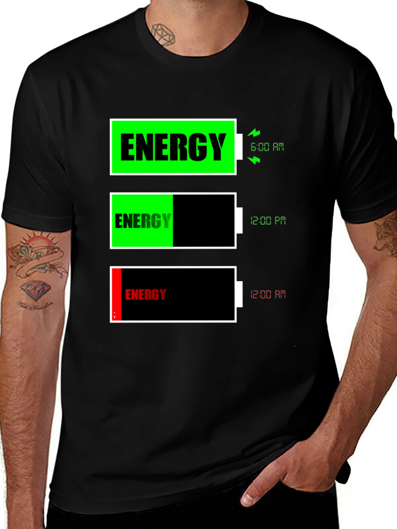 Variant 23 of Energy Level T-Shirt Funny Battery Graphic Tee