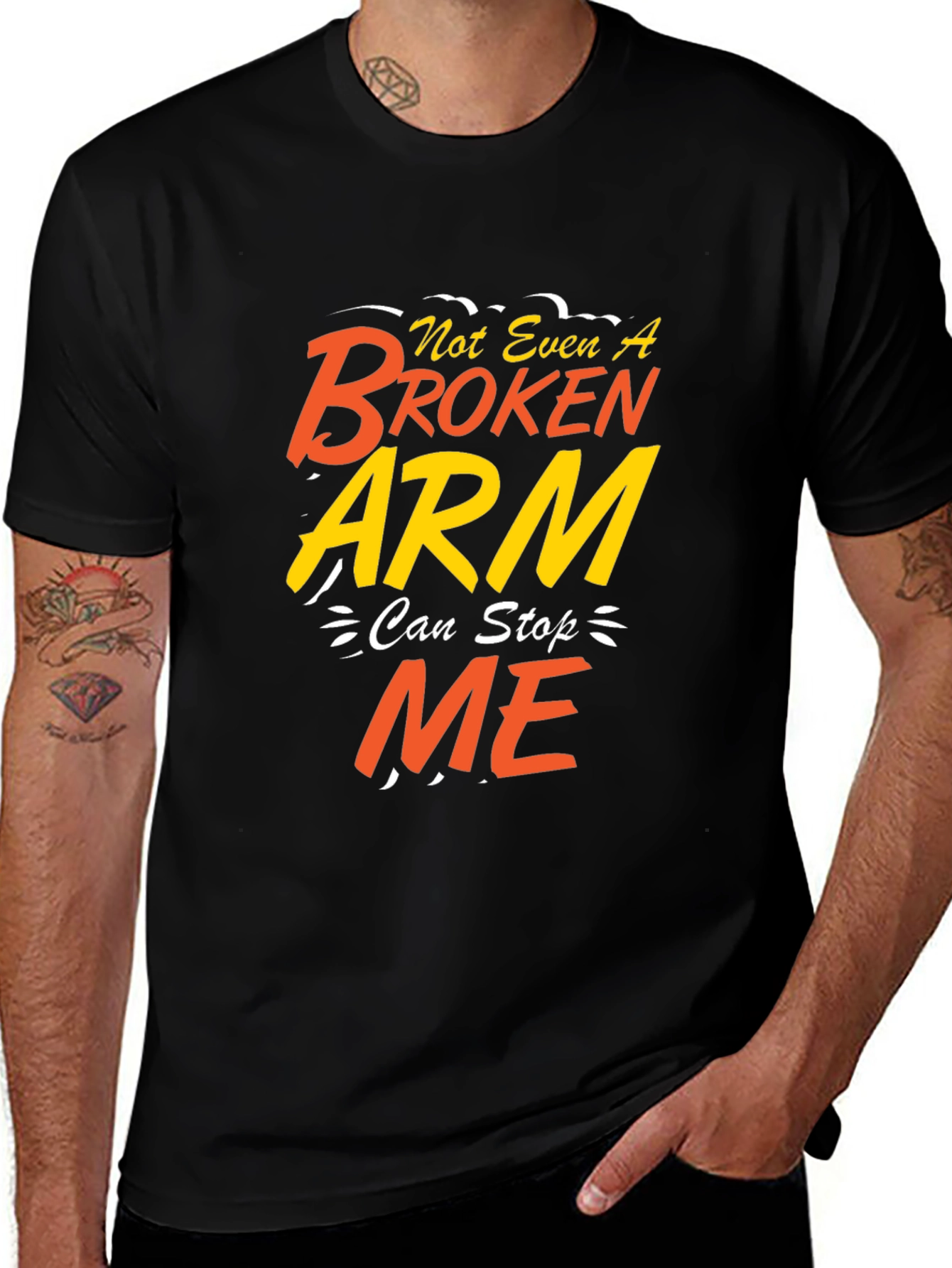 Variant 14 of Funny Broken Arm T-Shirt - Motivational Men's Tee