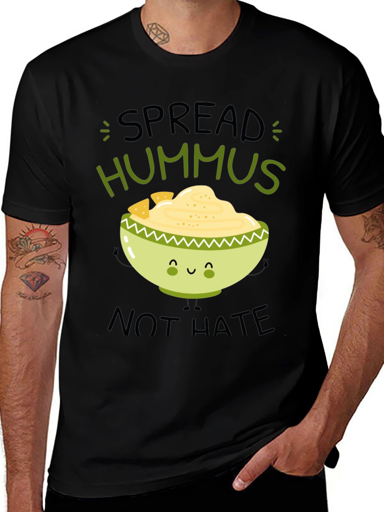 Variant 11 of Spread Hummus Not Hate Graphic T-Shirt