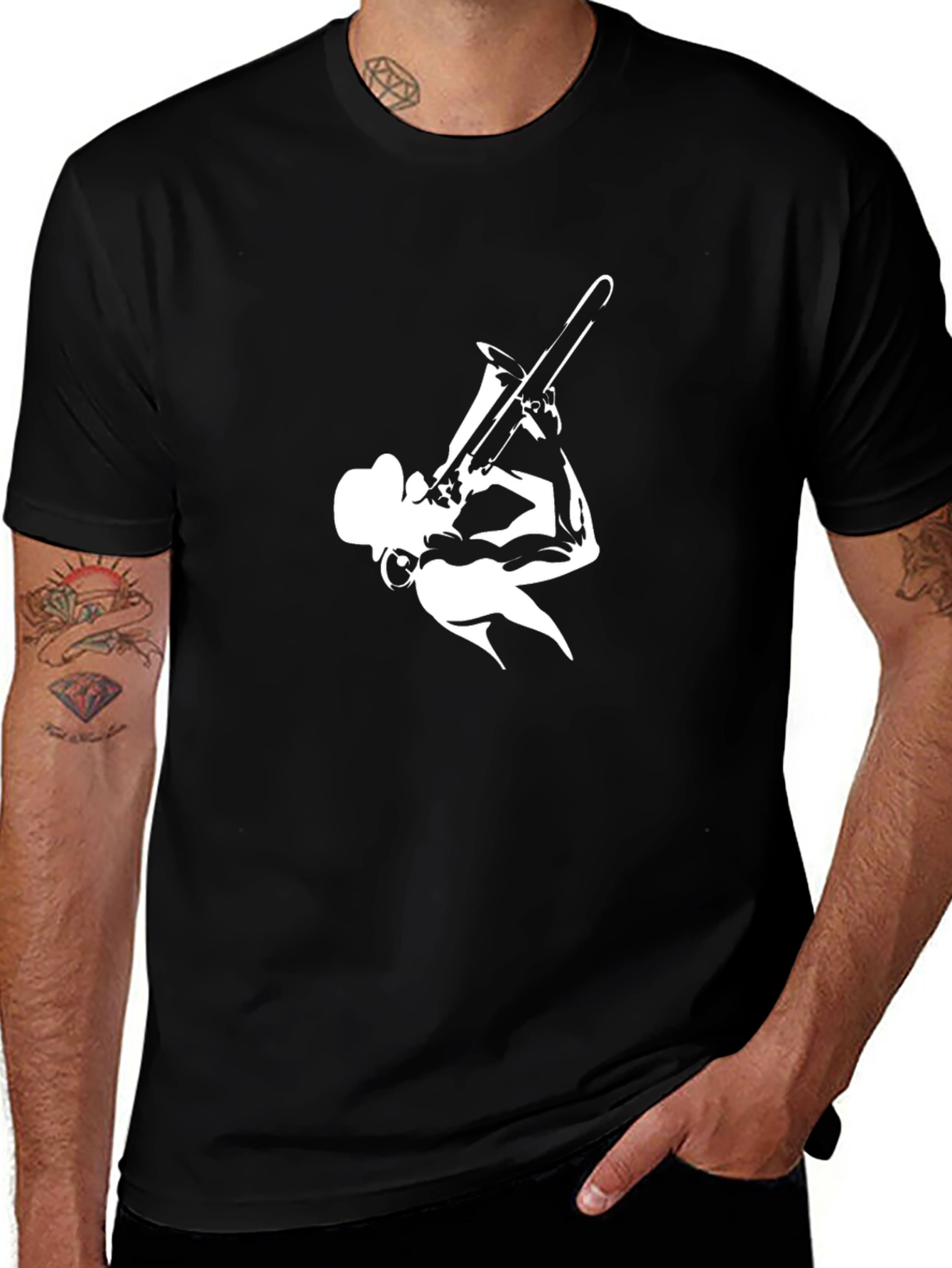 Variant 28 of Black Trombone Player T-Shirt