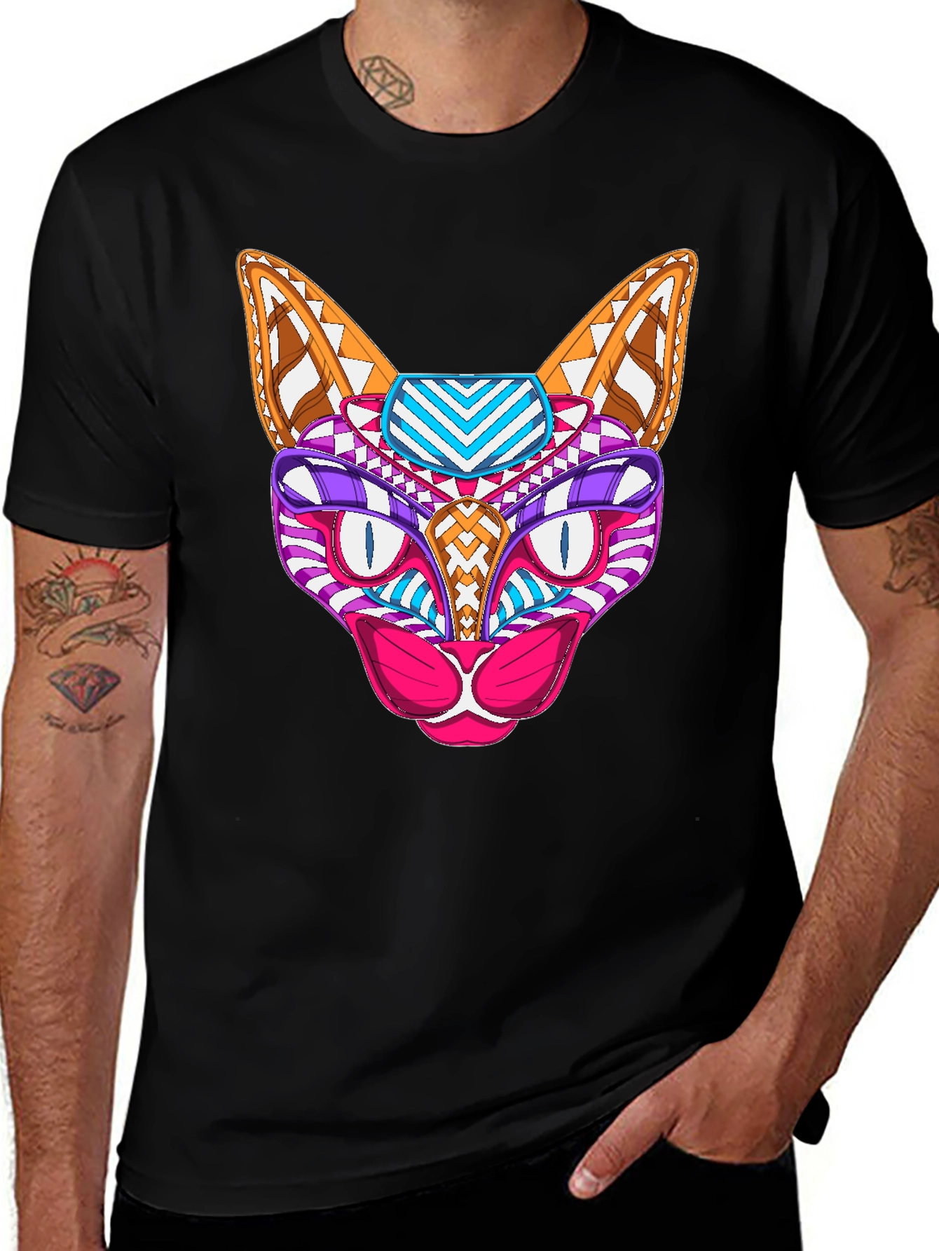 Variant 19 of Abstract Cat T-Shirt - Unique Graphic Tee