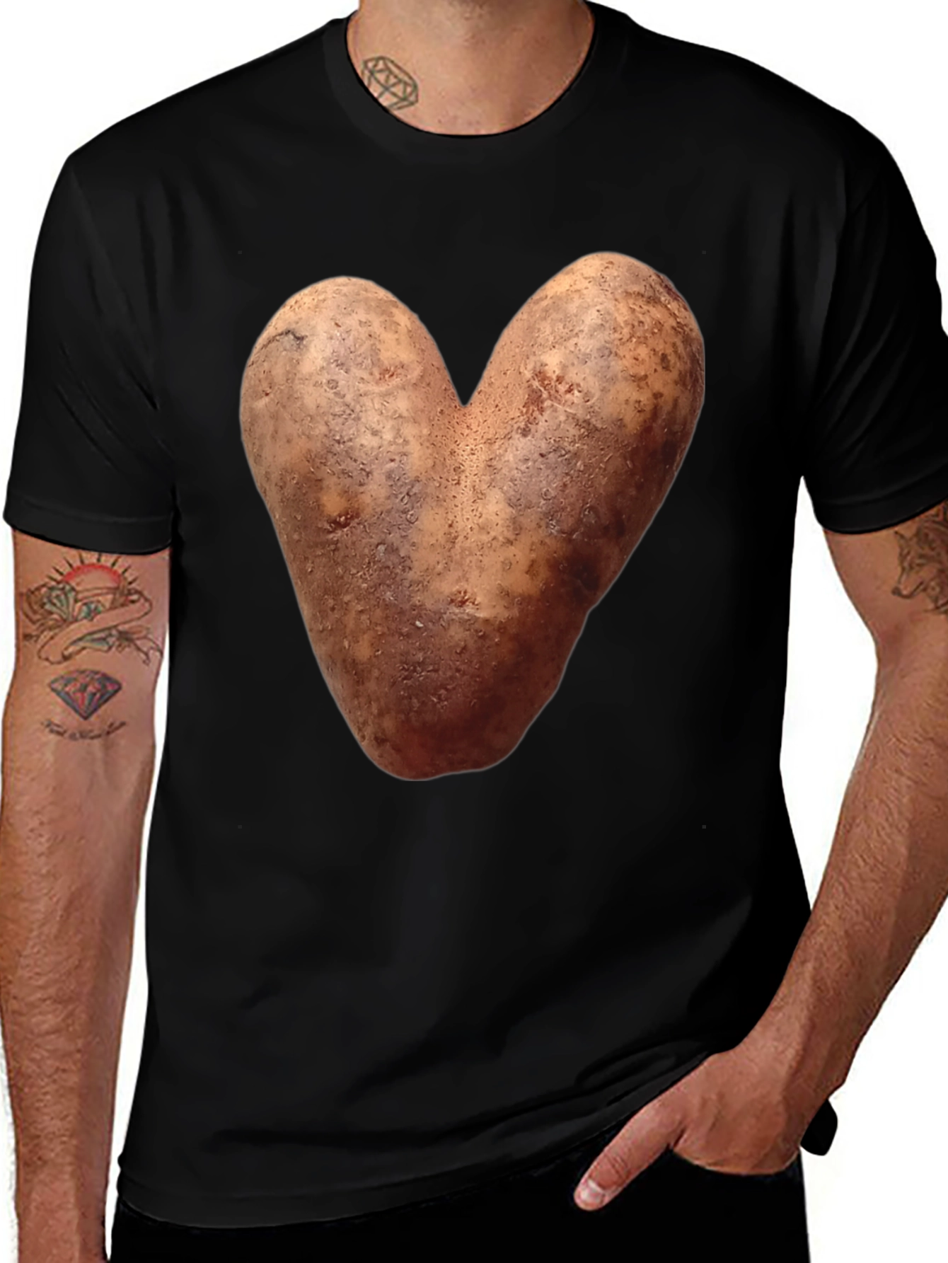 Variant 8 of Potato Heart Graphic T-Shirt - Unique & Funny Design