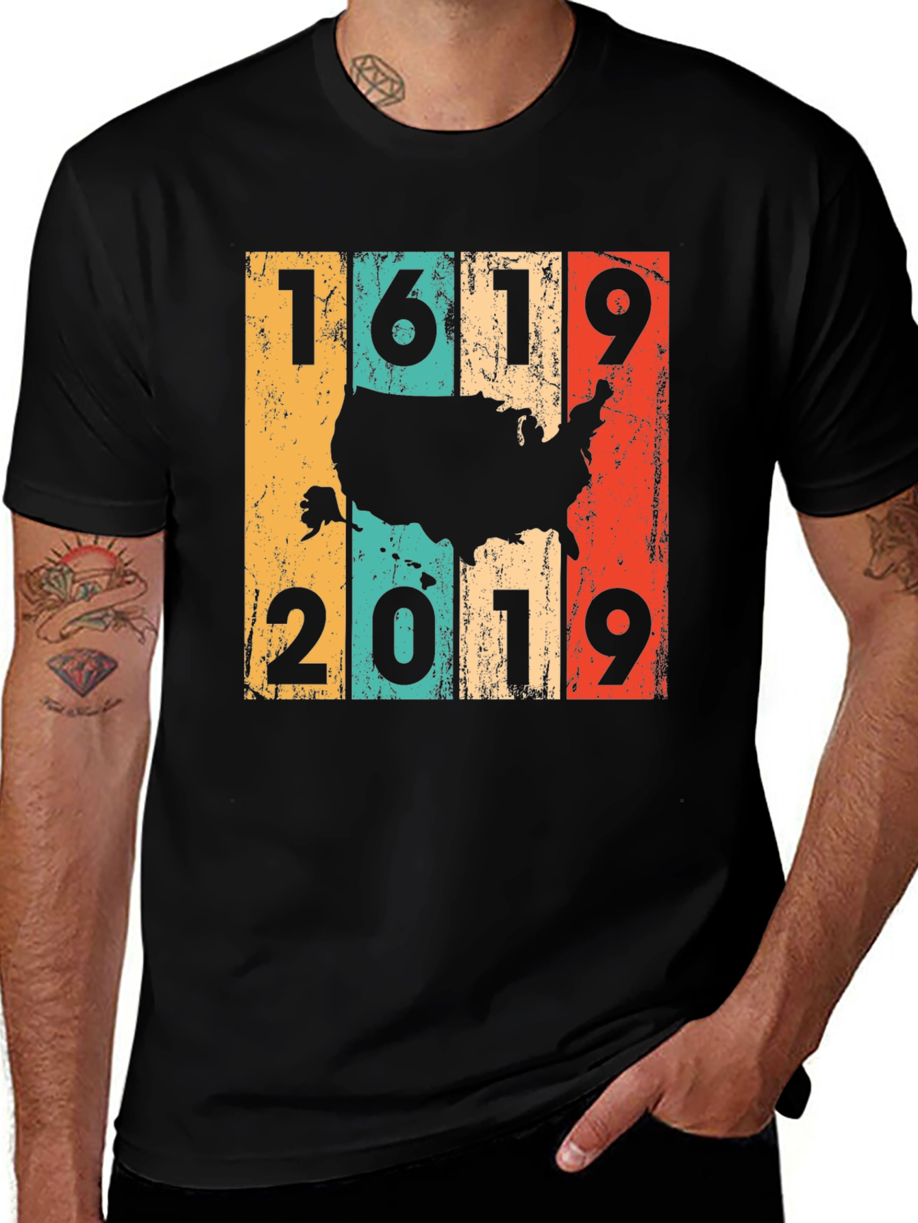 Variant 16 of 1619-2019 US Map Graphic Tee