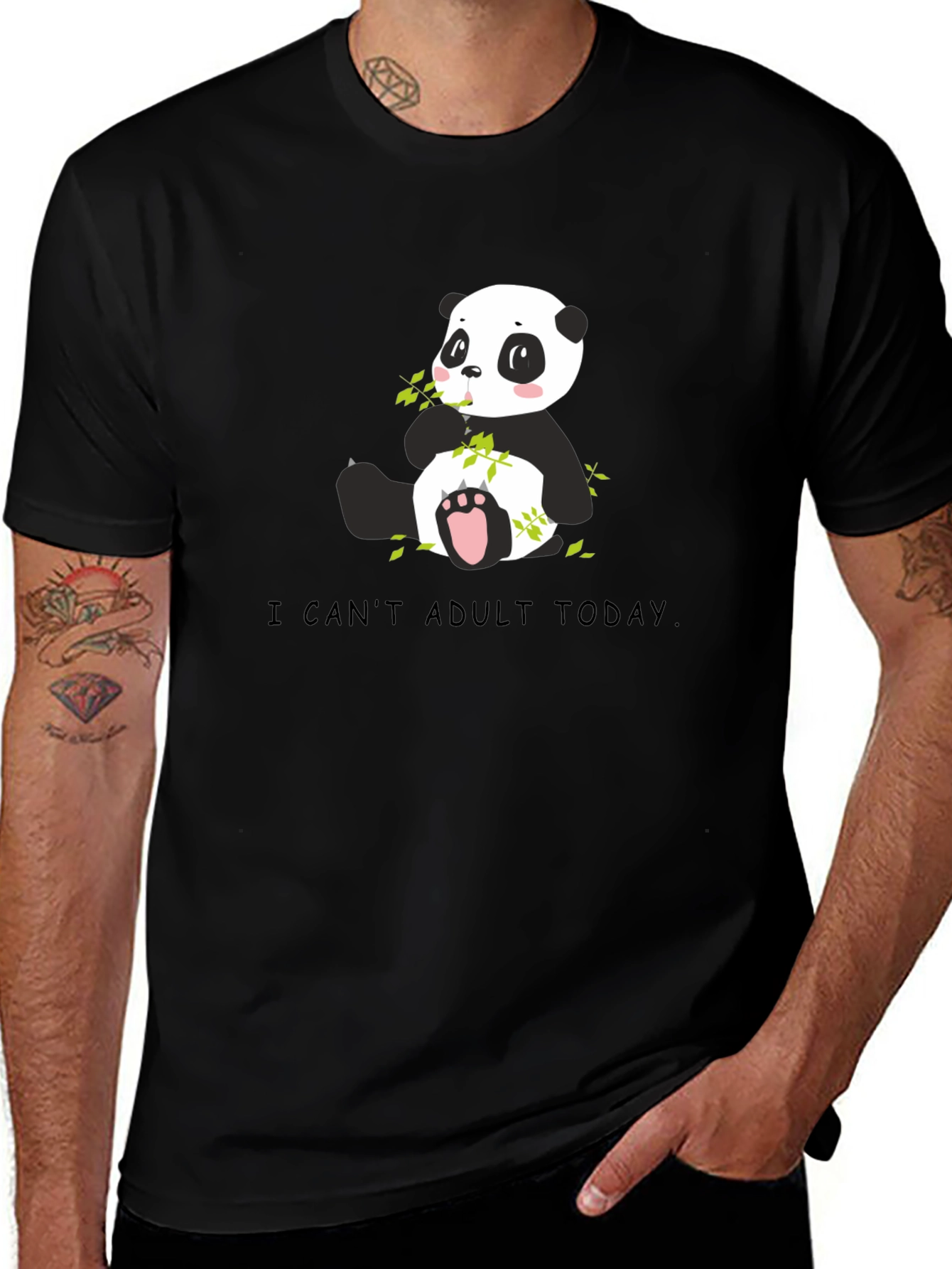 Variant 25 of Cute Panda T-Shirt - I Can't Adult Today Graphic Tee