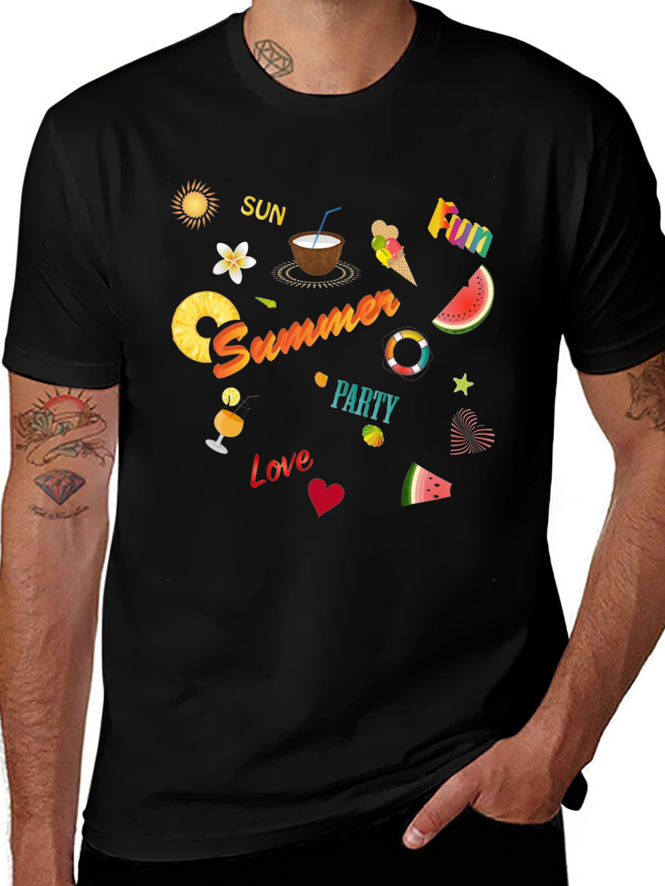 Variant 18 of Summer Party Black T-Shirt