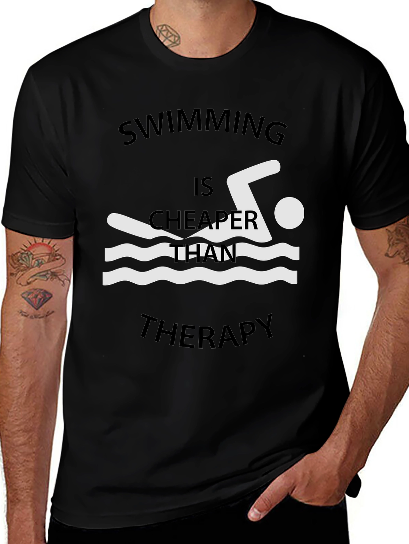 Variant 2 of Swimming is Cheaper Than Therapy T-Shirt