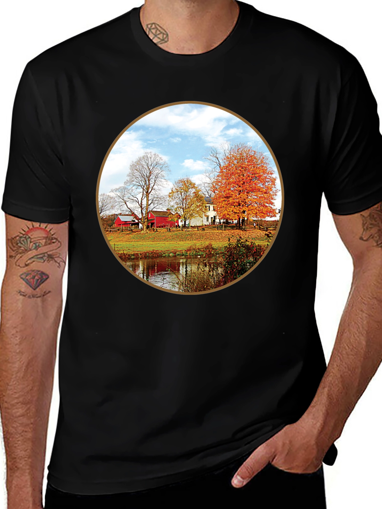 Variant 22 of Autumn Farm T-Shirt - Black