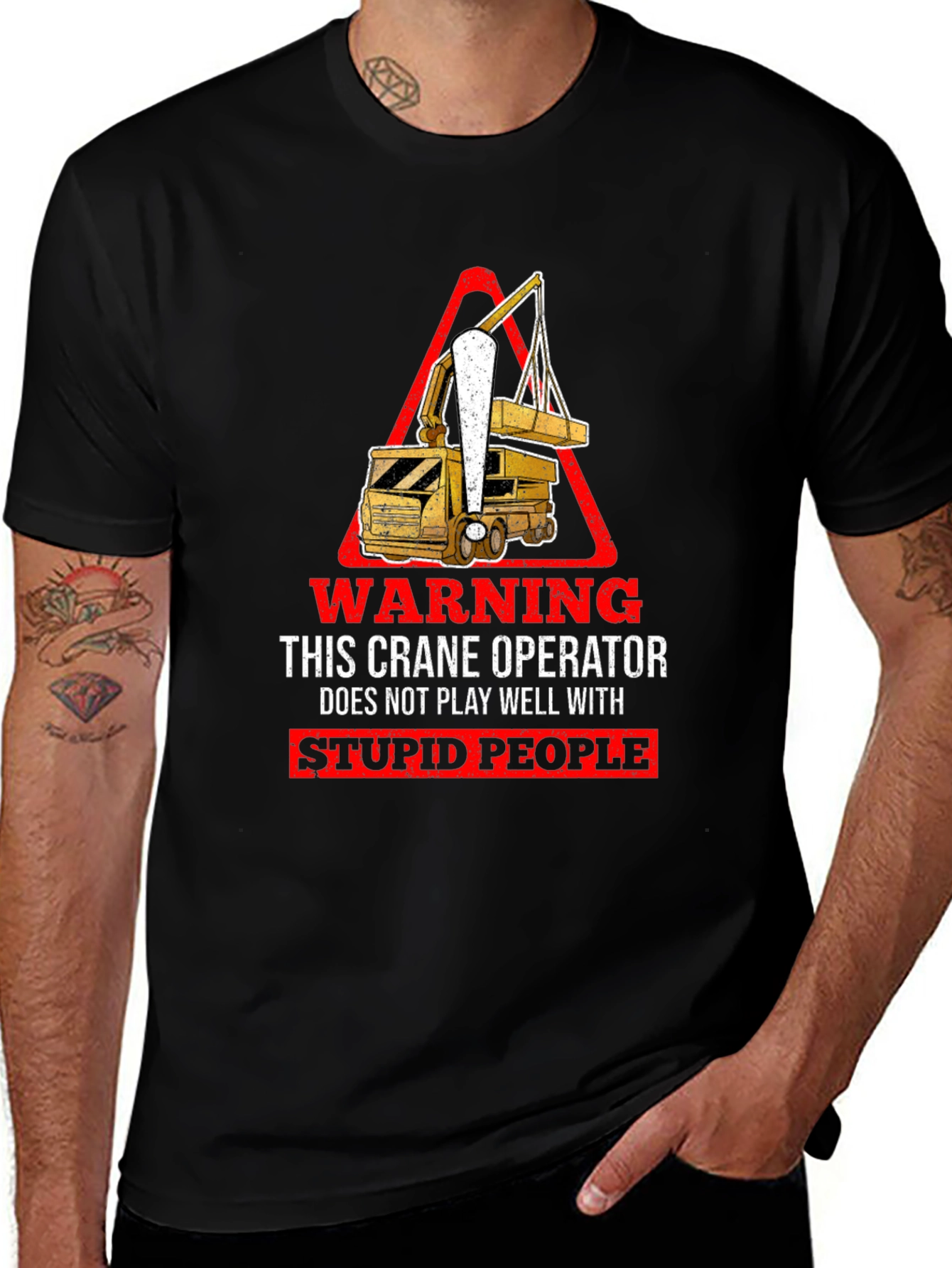 Variant 16 of Crane Operator Warning T-Shirt - Funny Construction Tee