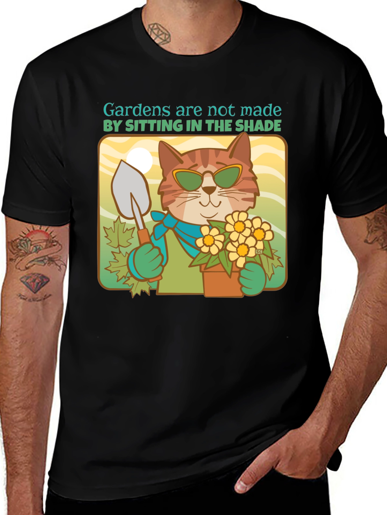 Variant 13 of Gardening Cat T-Shirt - Funny Animal Tee