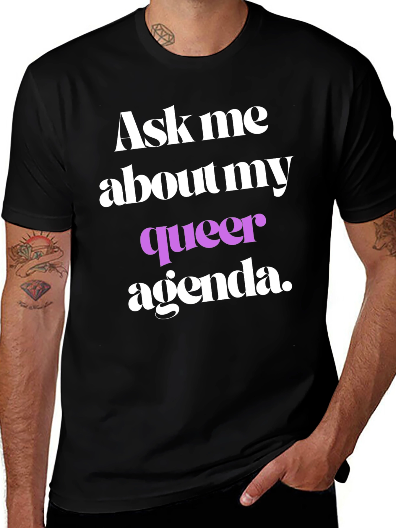 Variant 4 of Ask Me About My Queer Agenda T-Shirt