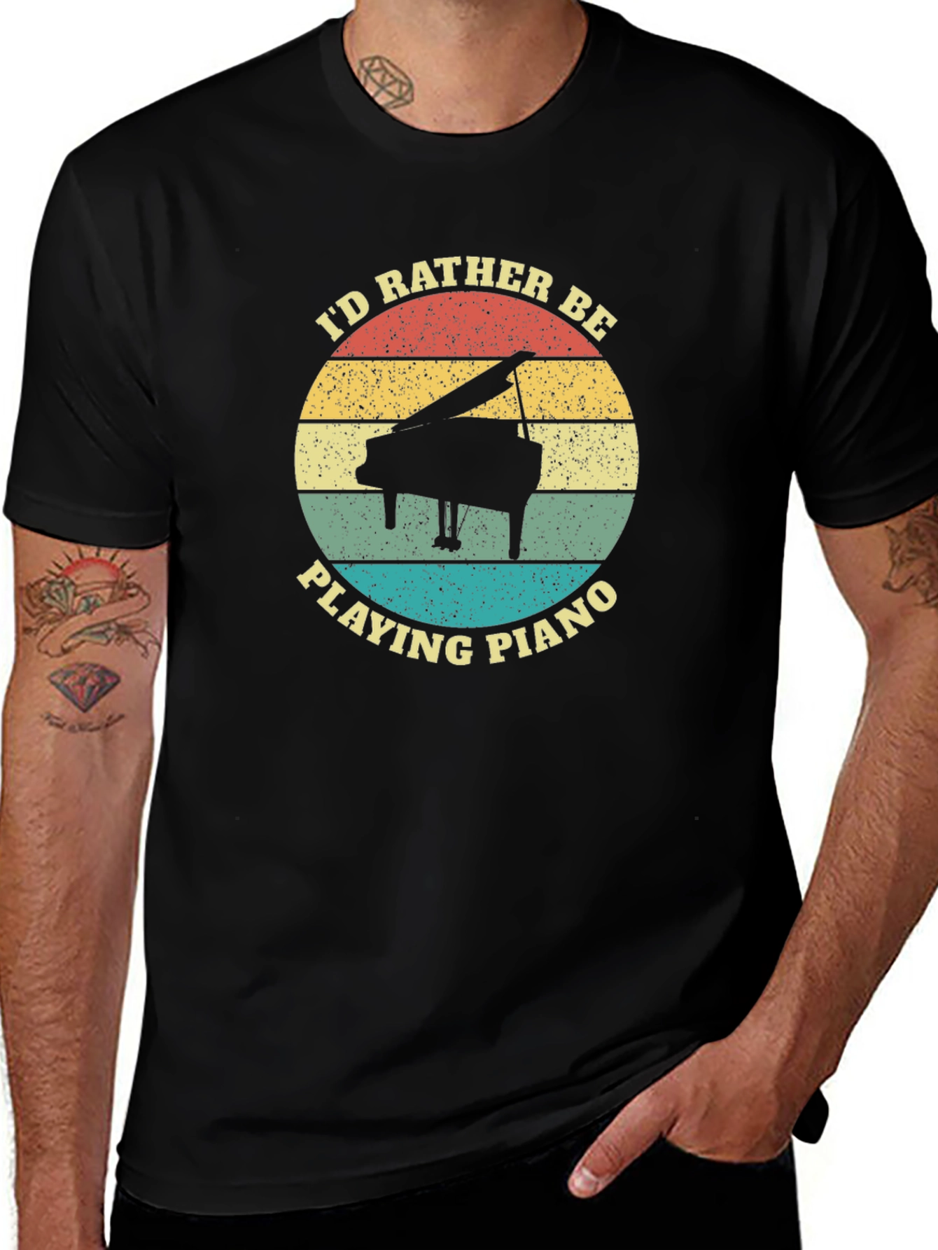 Variant 5 of I'd Rather Be Playing Piano Graphic Tee