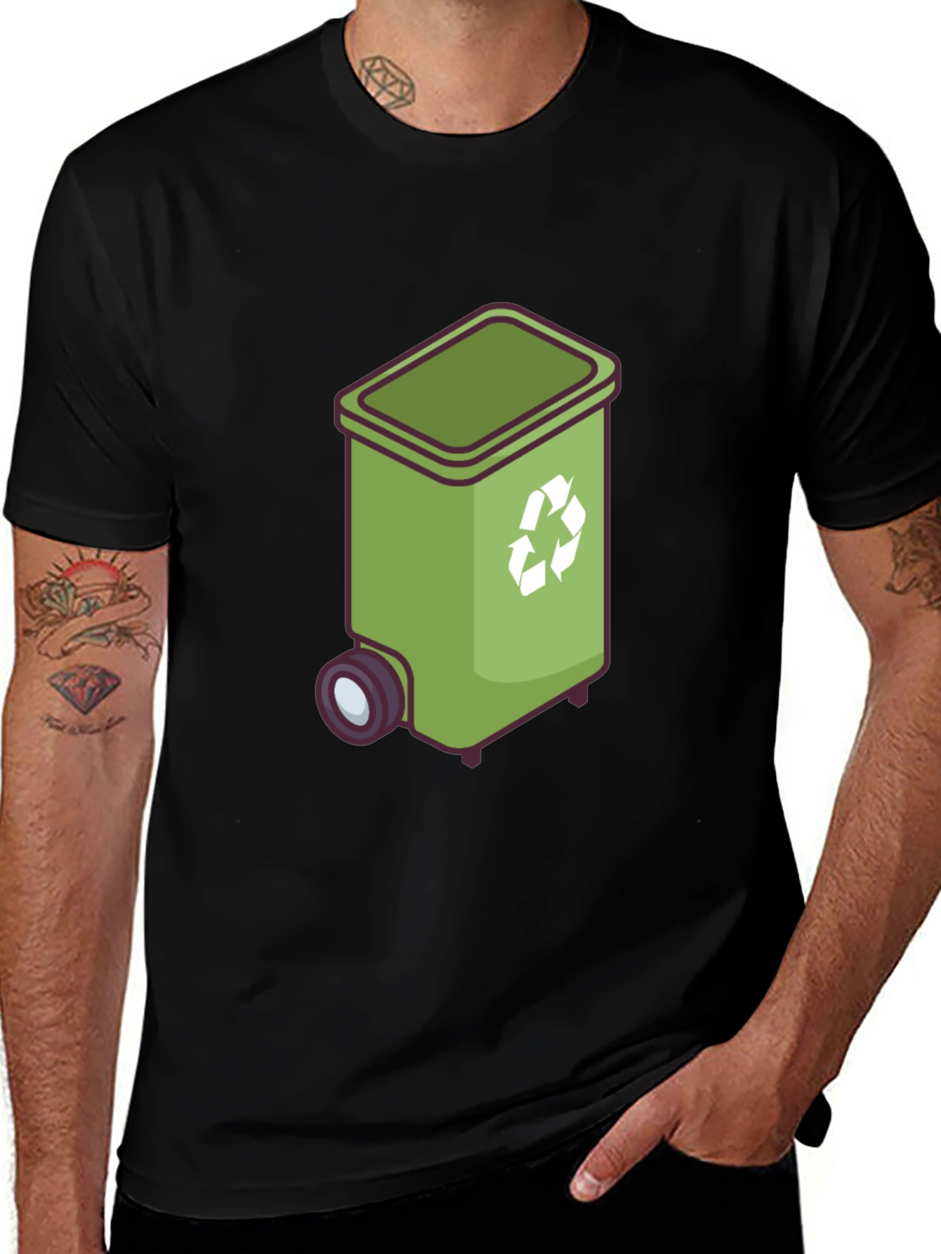 Variant 26 of Recycle Bin Graphic T-Shirt - Black