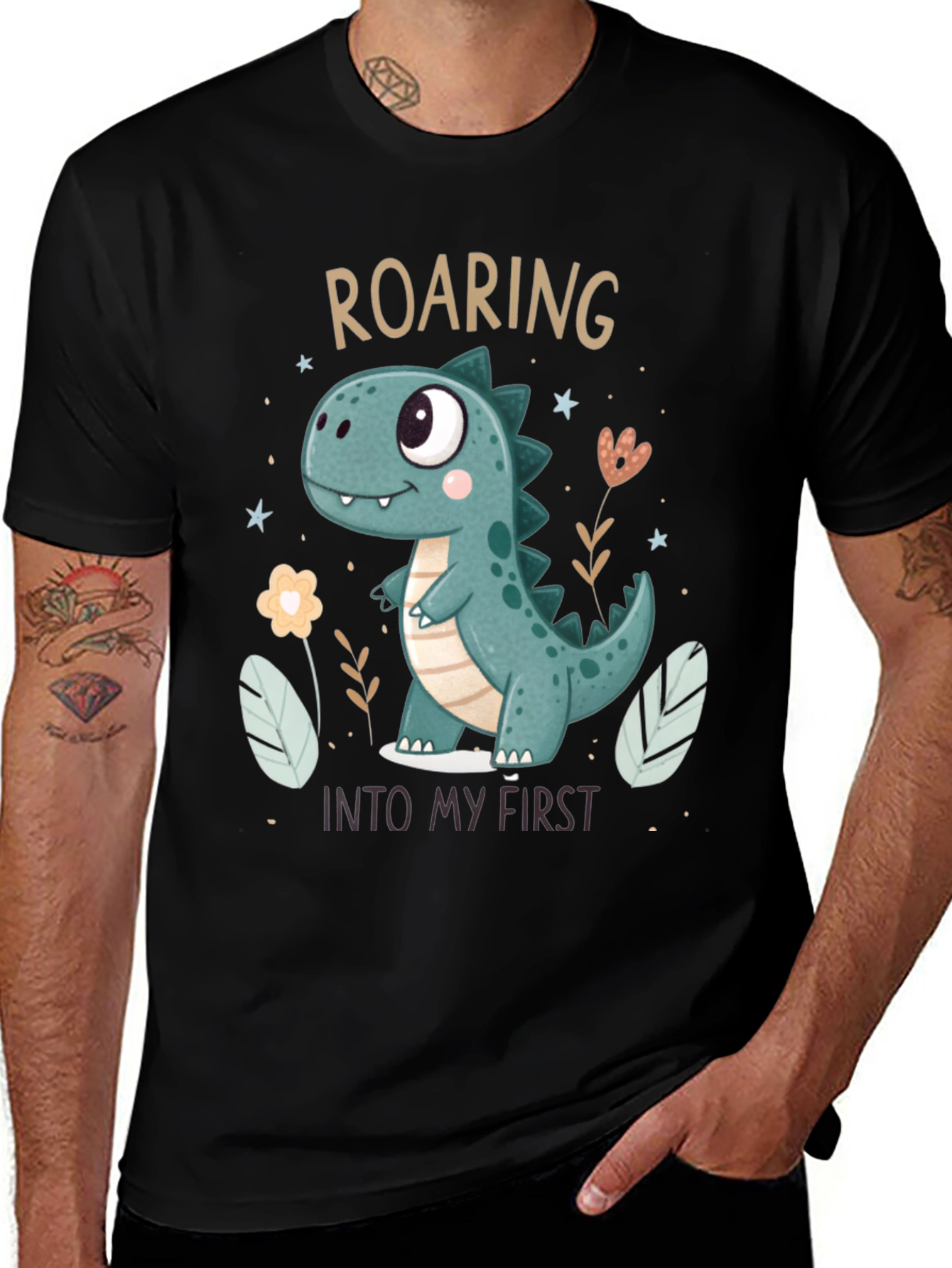 Roaring First Birthday Dinosaur T-Shirt