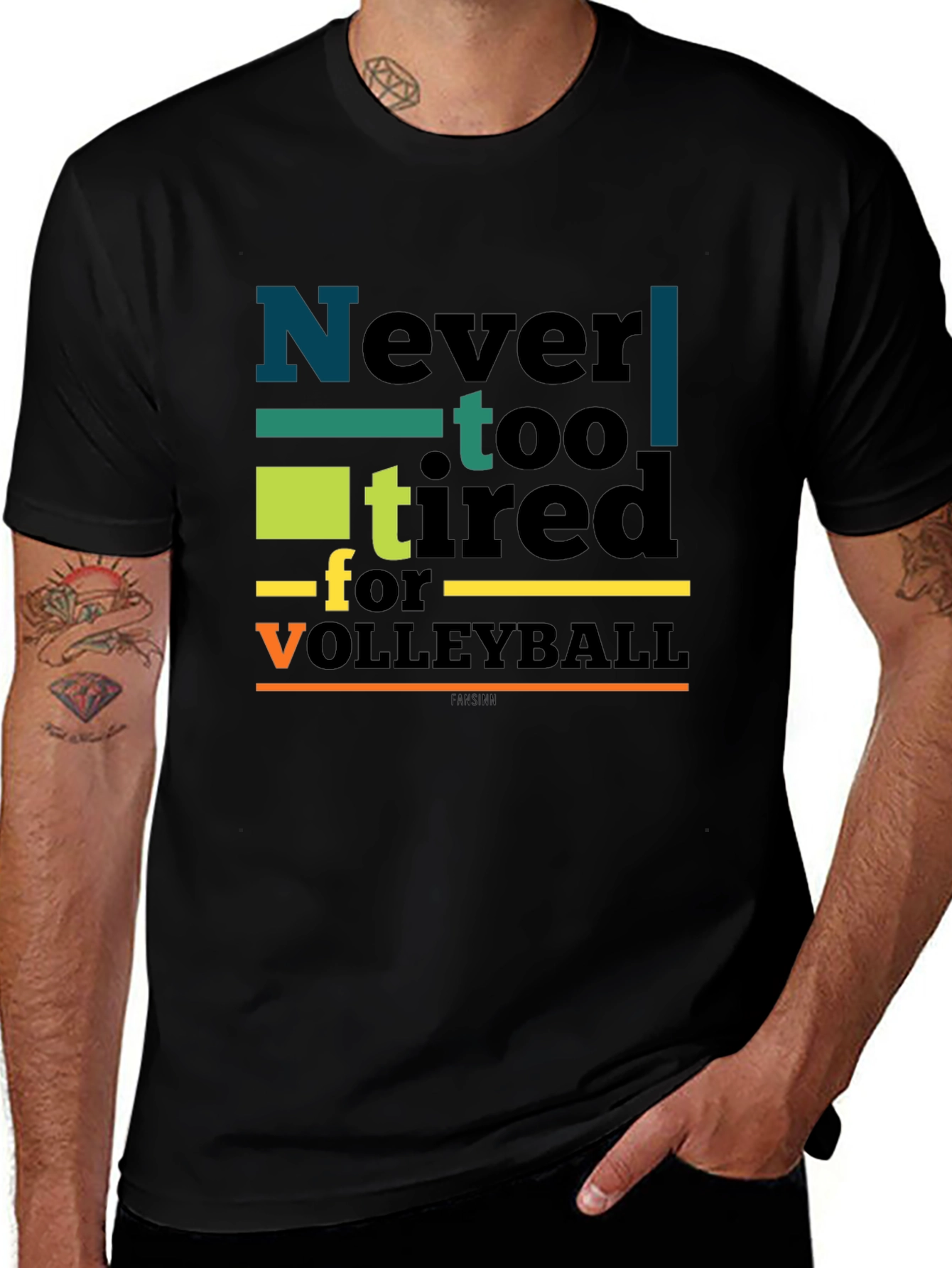 Variant 13 of Never Too Tired Volleyball Graphic Tee