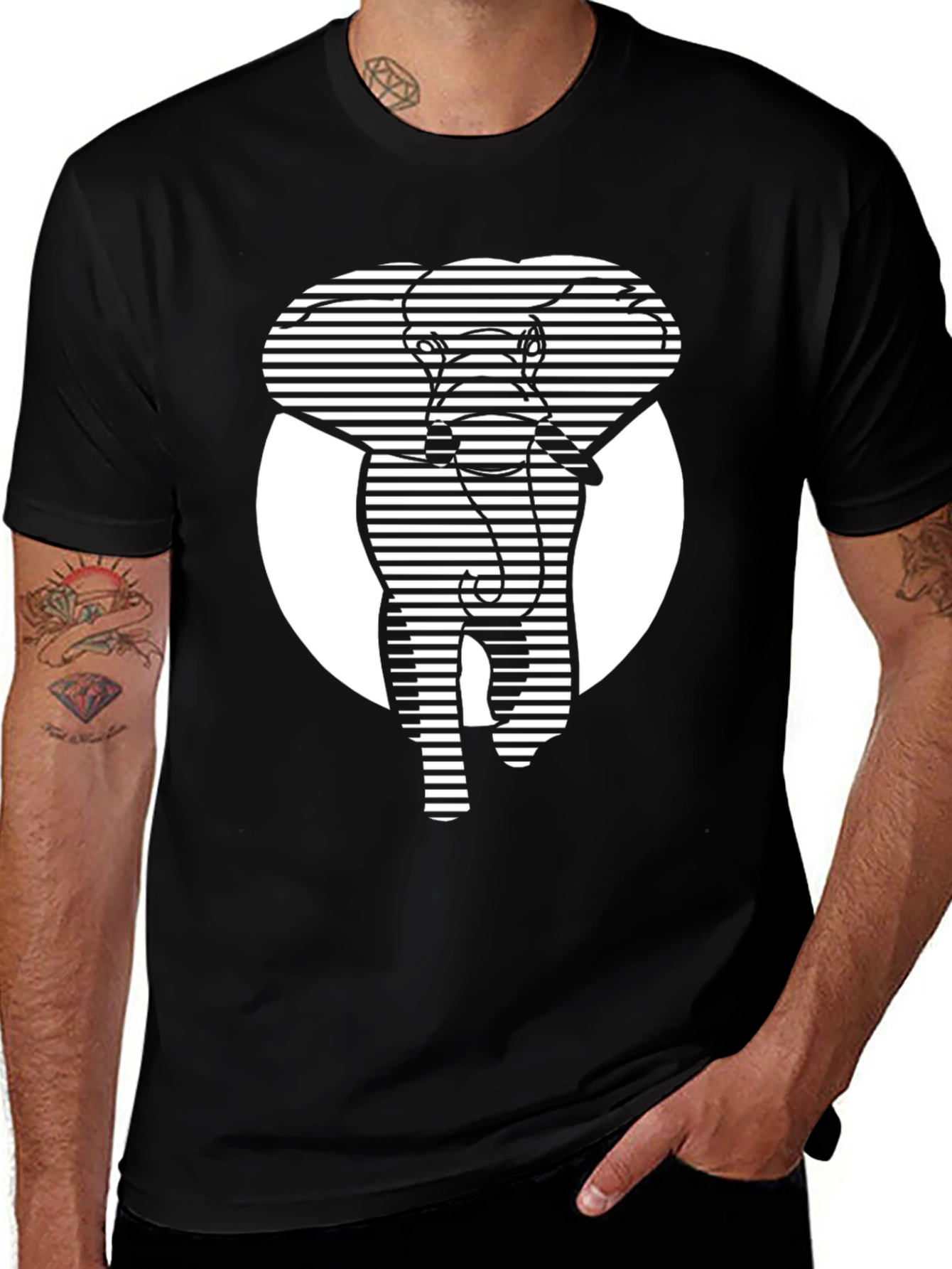 Variant 11 of Elephant Graphic Black T-Shirt