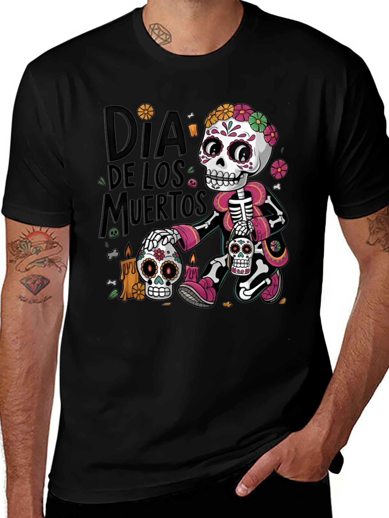 Dia de los Muertos T-Shirt - Skull Design