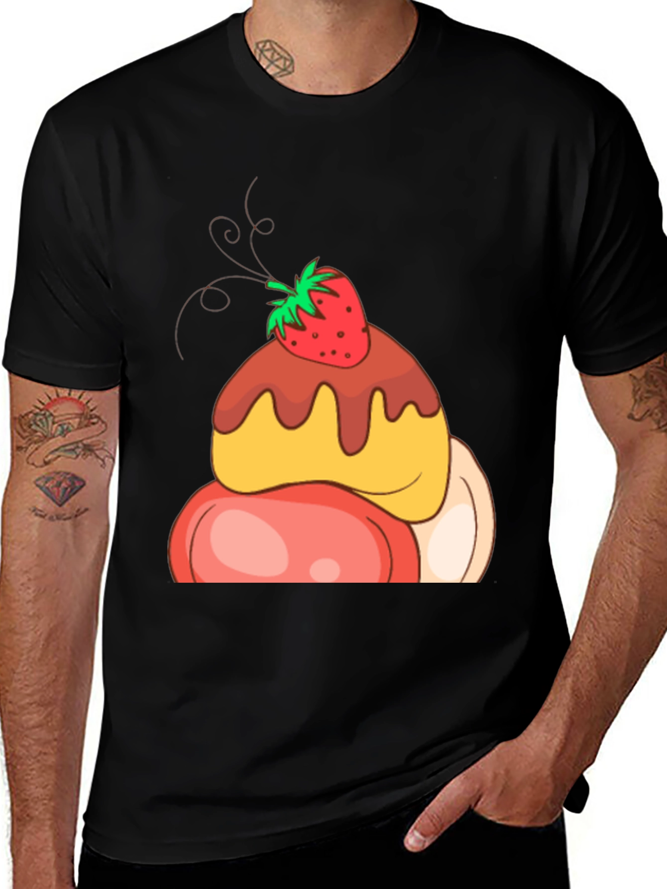 Variant 18 of Strawberry Cake T-Shirt - Sweet Treat Design