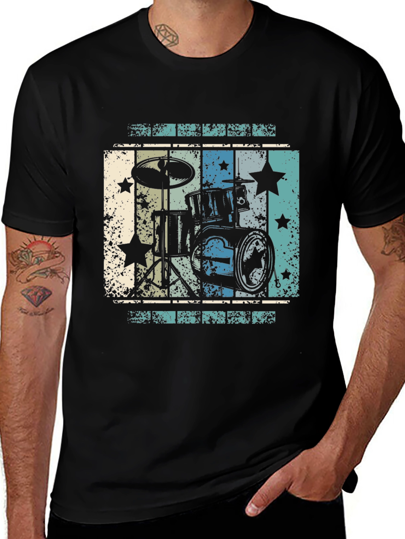 Variant 15 of Retro Drum Set Graphic Tee