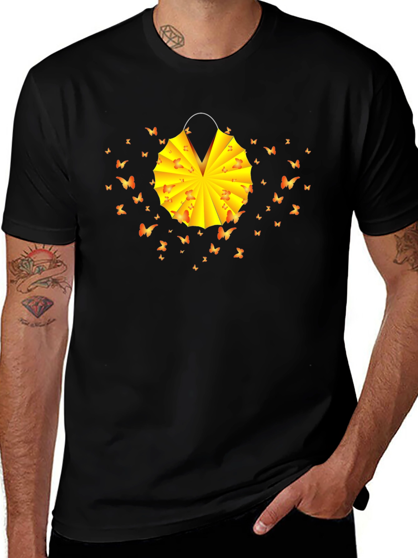 Variant 10 of Butterfly Lantern Graphic Tee - Soft Cotton Blend