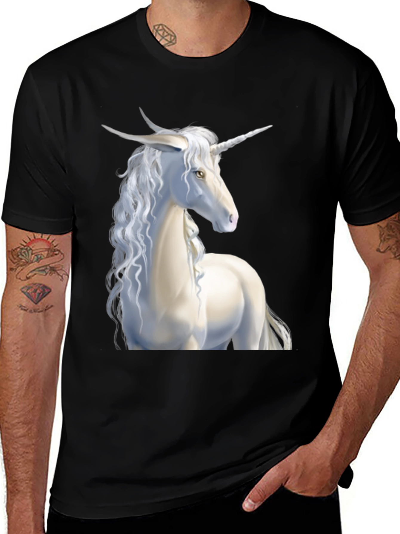 Variant 16 of Unicorn Graphic Black T-Shirt