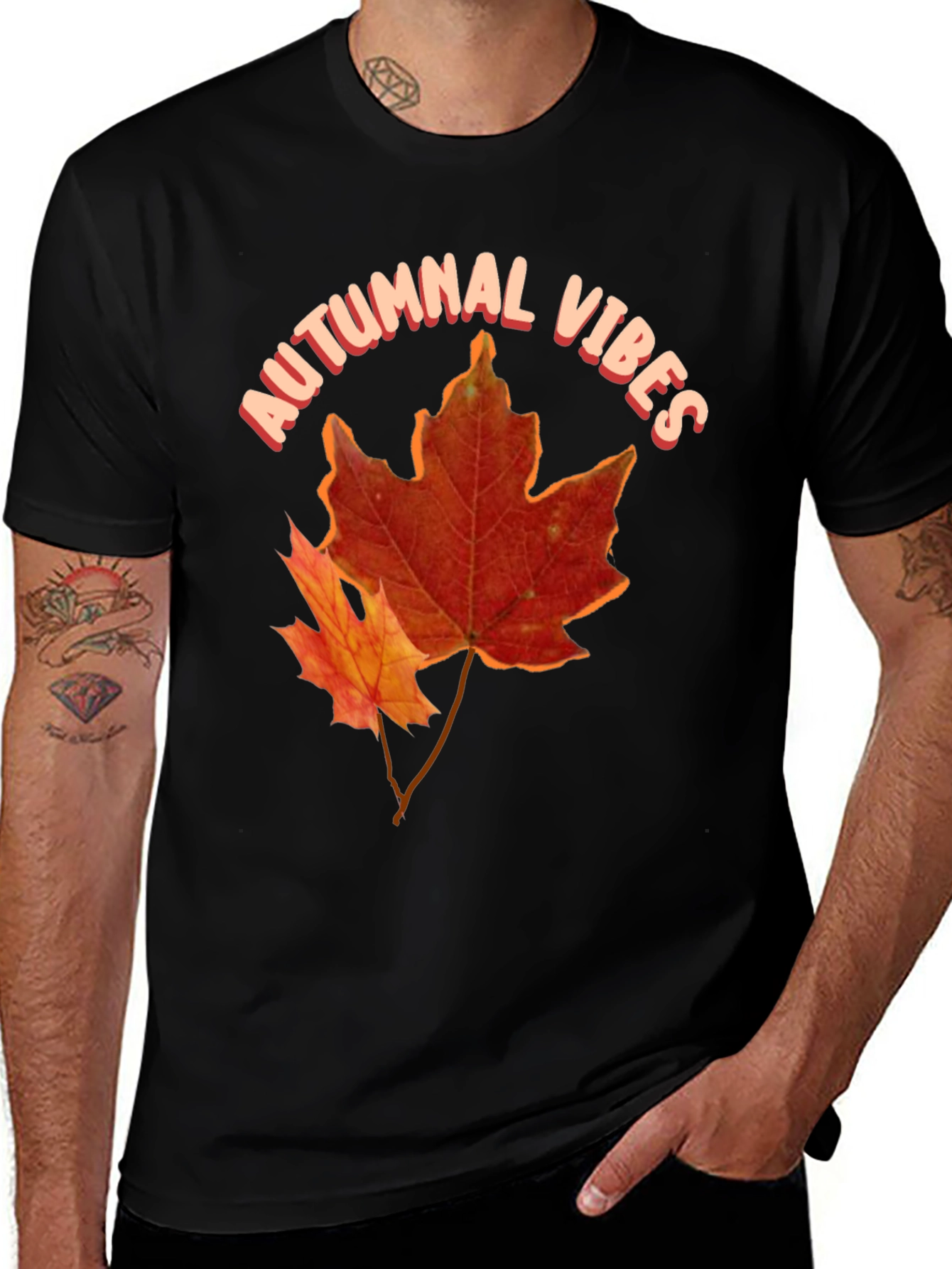 Black Autumnal Vibes Graphic Tee main image