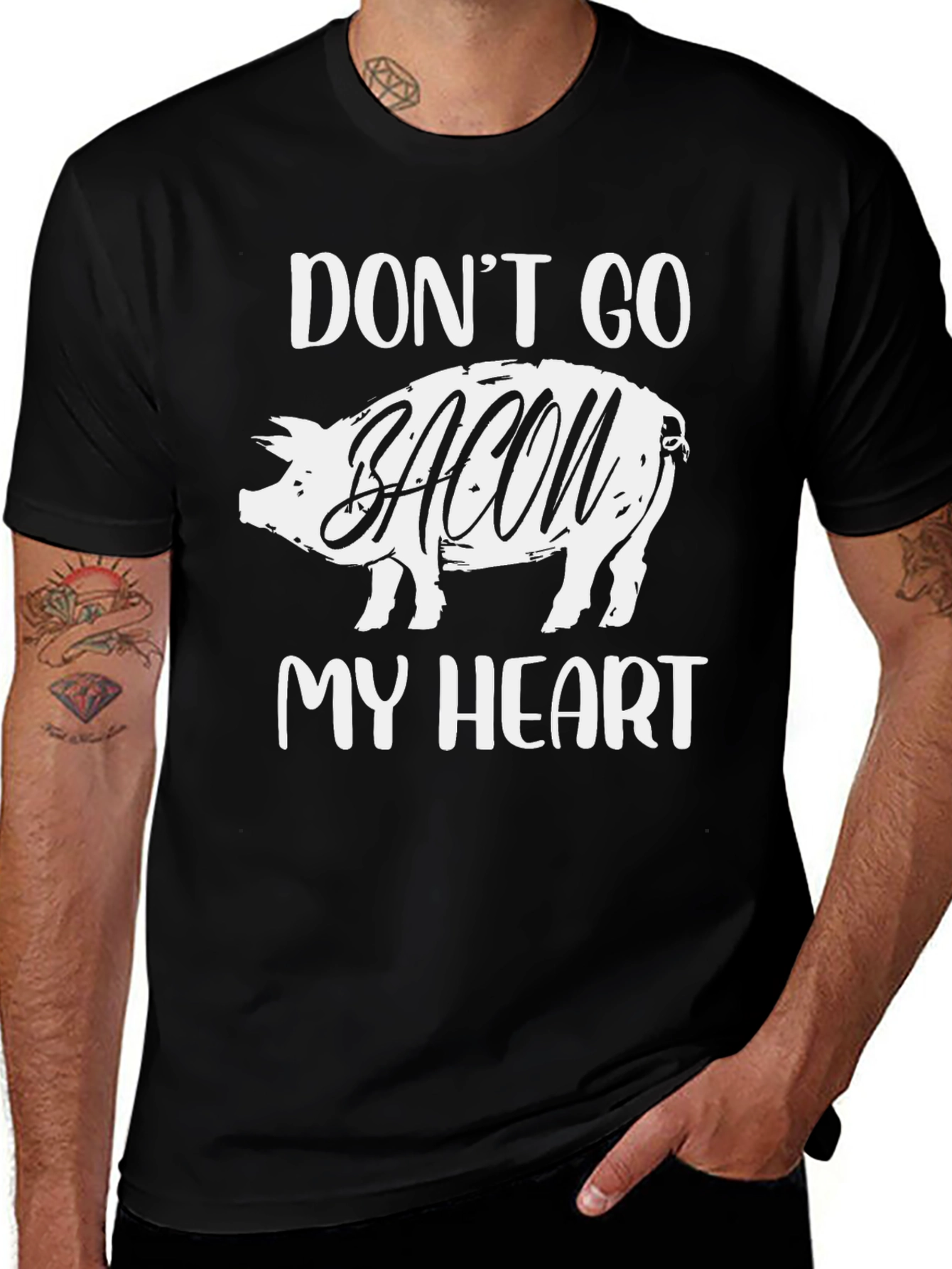 Variant 6 of Don't Go Bacon My Heart Graphic Tee - Funny Pig Lover Shirt