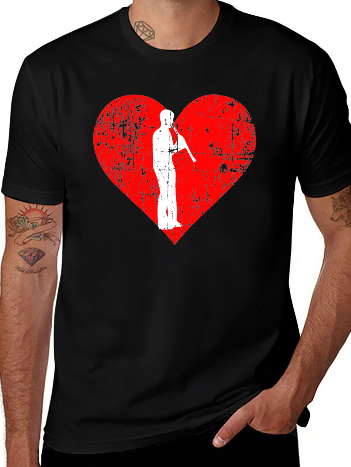 Variant 21 of I Love Saxophone Graphic T-Shirt