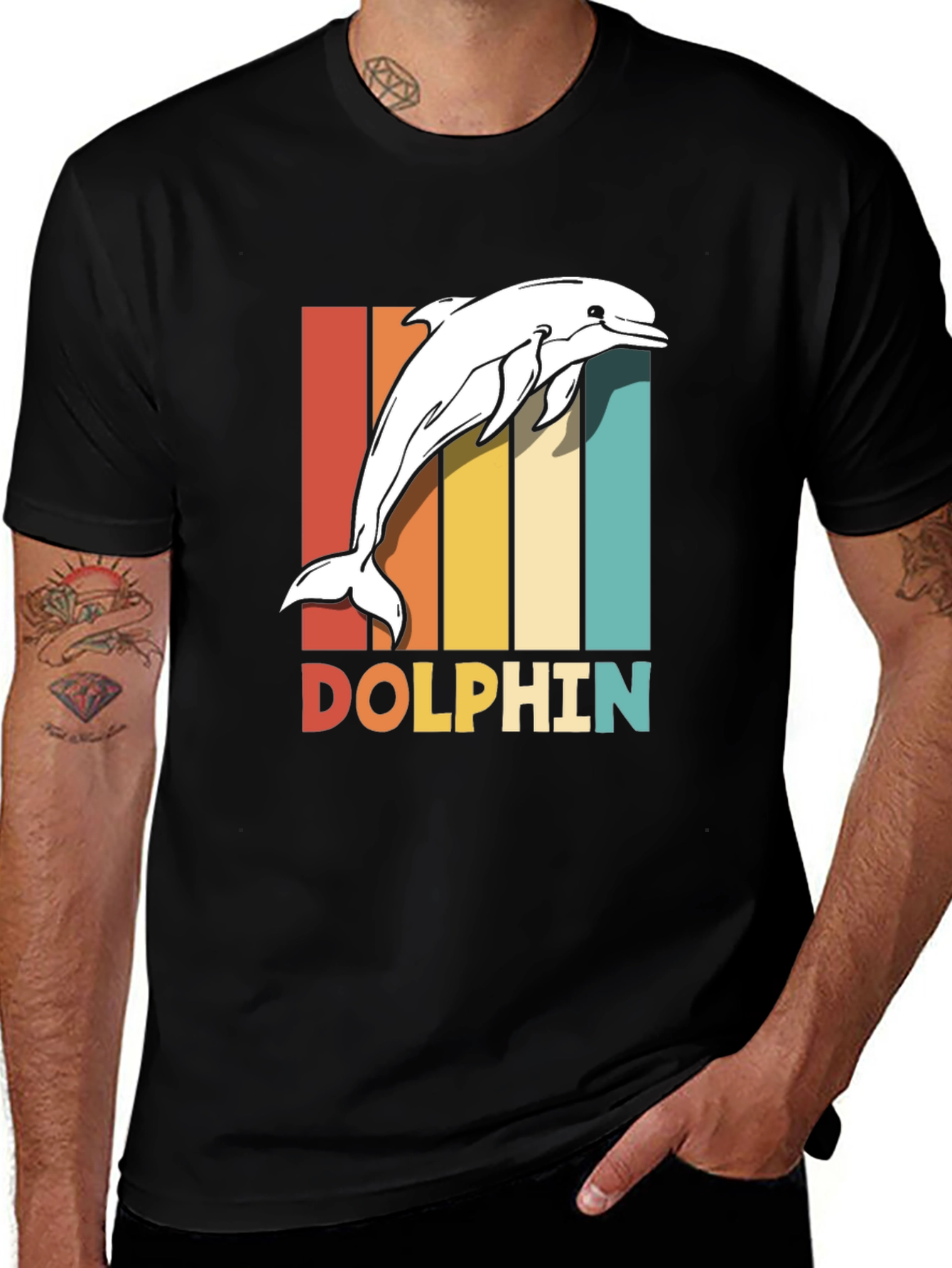 Variant 13 of Retro Dolphin Graphic T-Shirt - Vintage Style Tee
