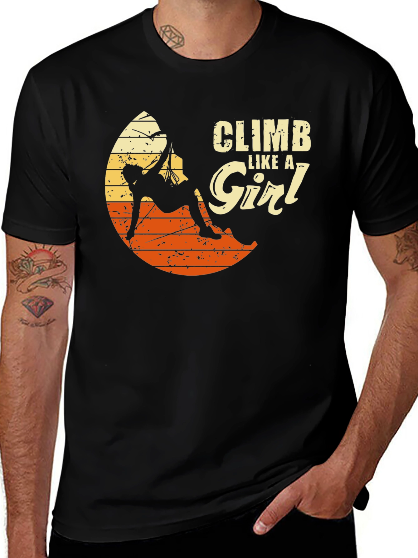 Variant 8 of Climb Like A Girl Black T-Shirt