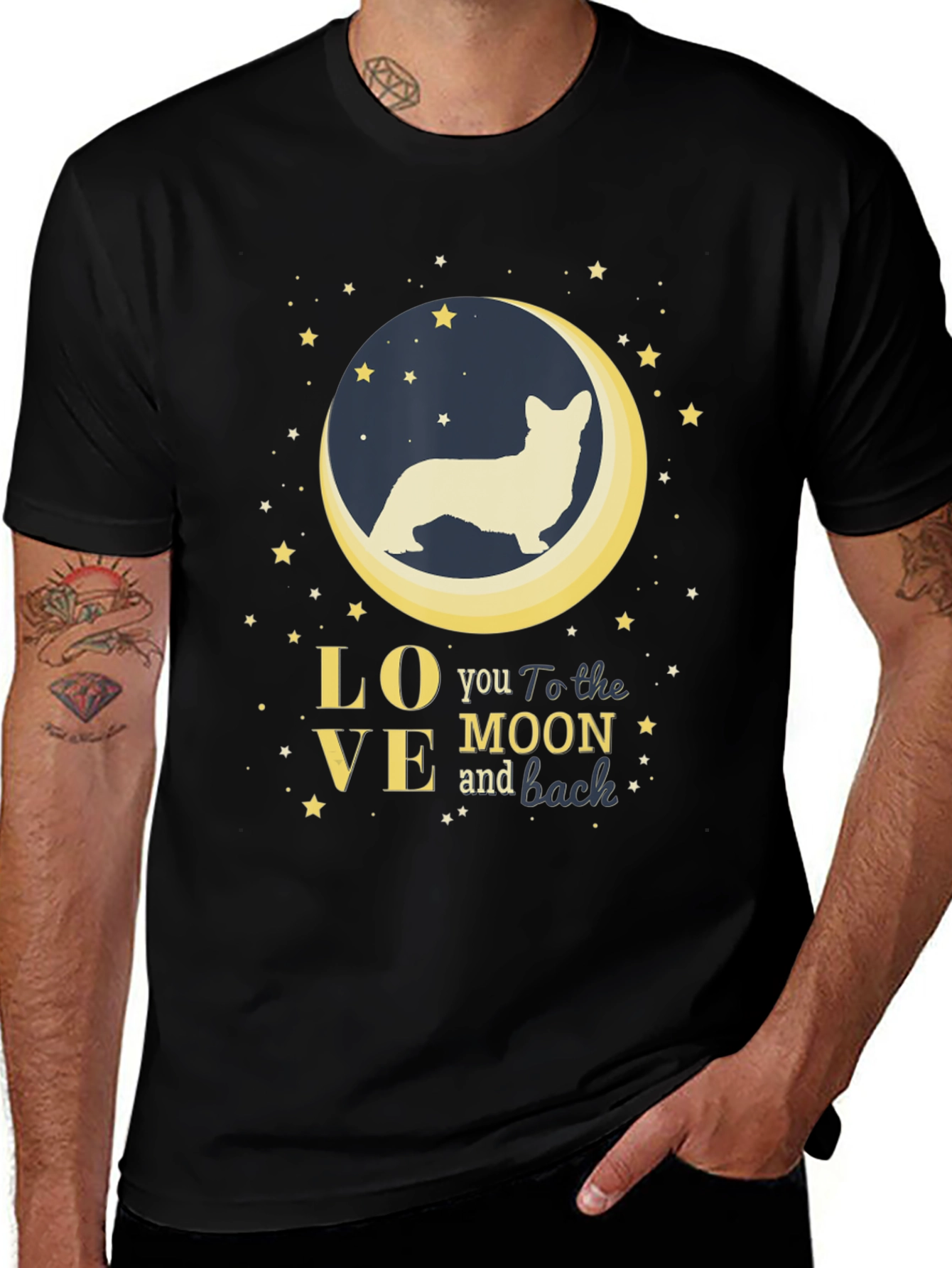 Variant 8 of Love You to the Moon and Back Corgi T-Shirt