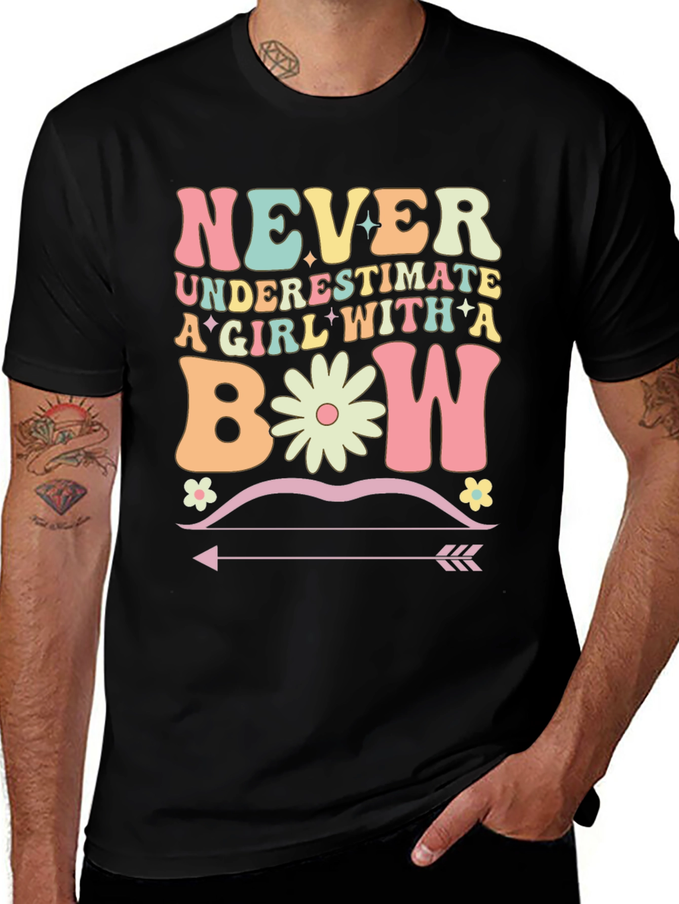 Never Underestimate Girl Bow T-Shirt